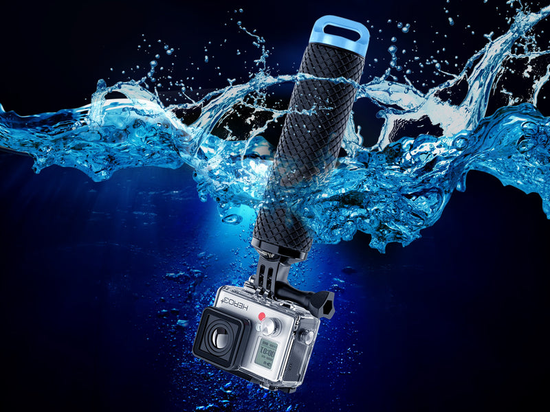 Waterproof Floating Hand Grip Compatible with GoPro Hero 9 8 7 6 5 4 3+ 2 1 Session Black Silver Camera Handler & Handle Mount Accessories Kit for Water Sport and All Action Cameras (Blue) Blue