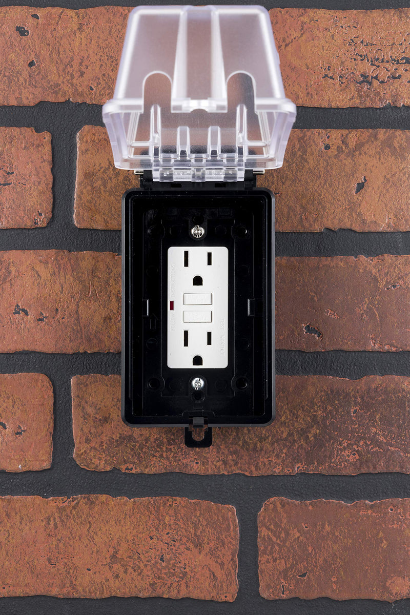 UltraPro, Black, Outdoor Electrical Outlet Cover, Single Gang, Weatherproof Enclosure, Rated for Wet Locations, 49204 1 Pack
