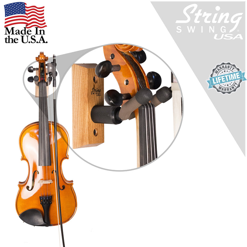 [AUSTRALIA] - String Swing Violin and Viola Hanger Wall Mount for Home and Studio Music Room Decor Turn Your Instrument Into Art and Practice More (CC01V-C) 