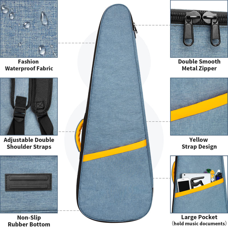 [AUSTRALIA] - MUZNOTE Electric Guitar Bag, Electric Guitar Case Padded Electric Guitar Gig Bag 13mm Padding Soft Guitar Case with Neck Strap, Back Hanger Loop, Blue 