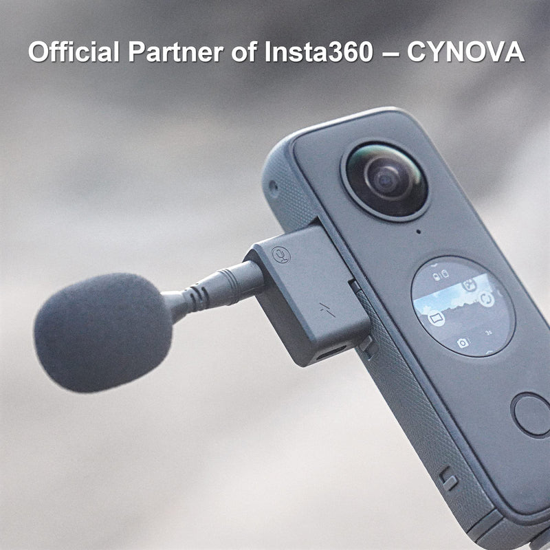 CYNOVA Insta360 ONE X2 Dual Mic Adapter,3.5 mm mic Compatible with ONE X2 Extrenal Microphones,USB-C Port, insta360 one x2 Accessories