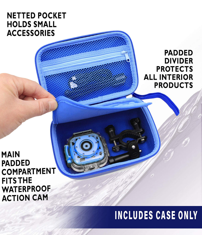 CASEMATIX Camera Travel Case Compatible with PROGRACE, Ourlife, Dragon Touch and More Waterproof Toy Camera Video Recorders - Case for Toy Action Camera and Accessories