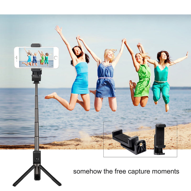BONFOTO Universal Cell Phone Tripod Mount Adapter,Rotates Vertical and Horizontal, Adjustable with Padded Clip Fits for All Smartphones Compatible with All tripods Phone Holder