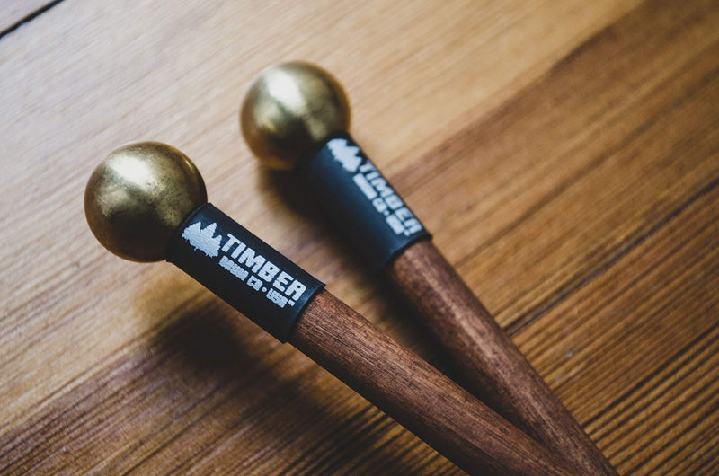 Timber Drum Co. Timber (Made in U.S.A.) Brass Mallets with Birch Handles-for Playing, Bell Tree & Crotales (TB3M)