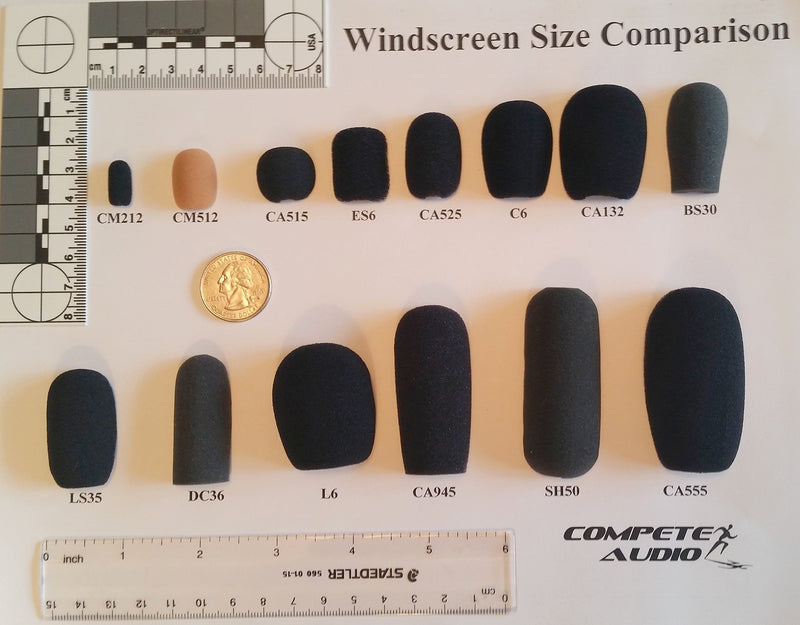 [AUSTRALIA] - Compete Audio Small Microphone Windscreens (Microphone Covers) 6-Pack Headset/Lapel (Lavalier) Fitness Instructor/Gamer Pack Black 