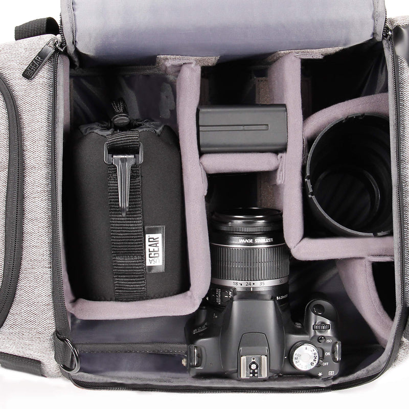 USA GEAR FlexARMOR Protective Neoprene Lens Case Pouch Set 3-Pack - Small, Medium and Large Cases Hold Lenses up to 70-300mm with Drawstring Opening, Attached Clip, Reinforced Belt Loop (Black) Black