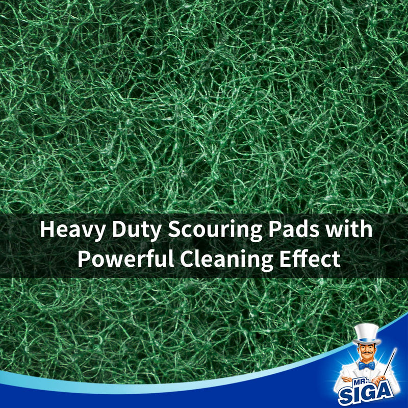 MR.SIGA Heavy Duty Scouring Pads, Household Scrubber for Kitchen, Sink, Dish, 24-Pack, 3.9 x 5.9 inch (10 x 15 cm), Green 24 Scouring Pads