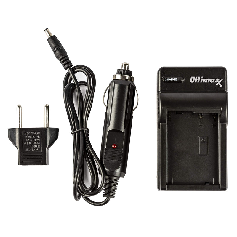 Ultimaxx Rapid Travel Charger & 2X FW50 Battery (1500mAh) for Sony A6000 A6500 A6400 A6300 A7 A7II A7SII A7S A7S2 A7R A7R2 A7RII A55 A510 RX10 RX10II