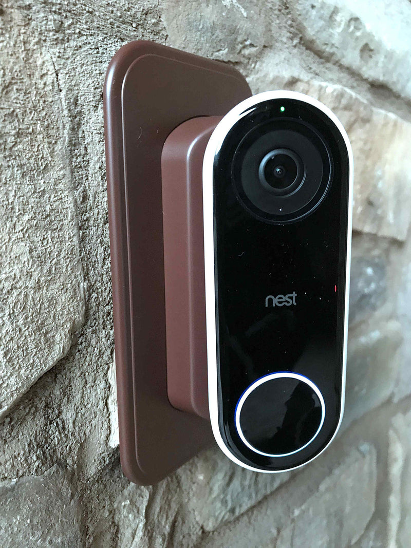 Ade Advanced Optics Wall Plate and 30 Degree Angled Mount Combo for Nest Hello - Coffee