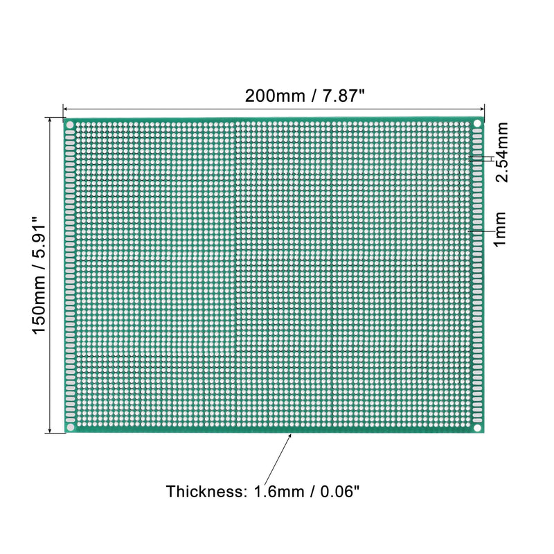 MECCANIXITY PCB Board Single Sided Printed Circuit Prototyping Boards Plated Through Holes for DIY Soldering Electronic Projects, 150mmx200mm, Pack of 2