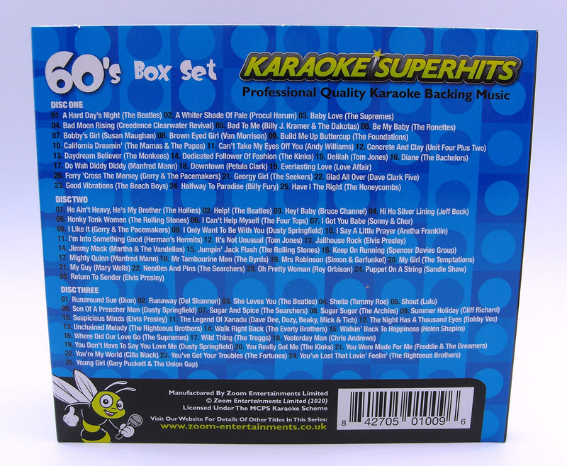 Zoom Karaoke - Sixties Superhits Box Set - Triple CD+G Set