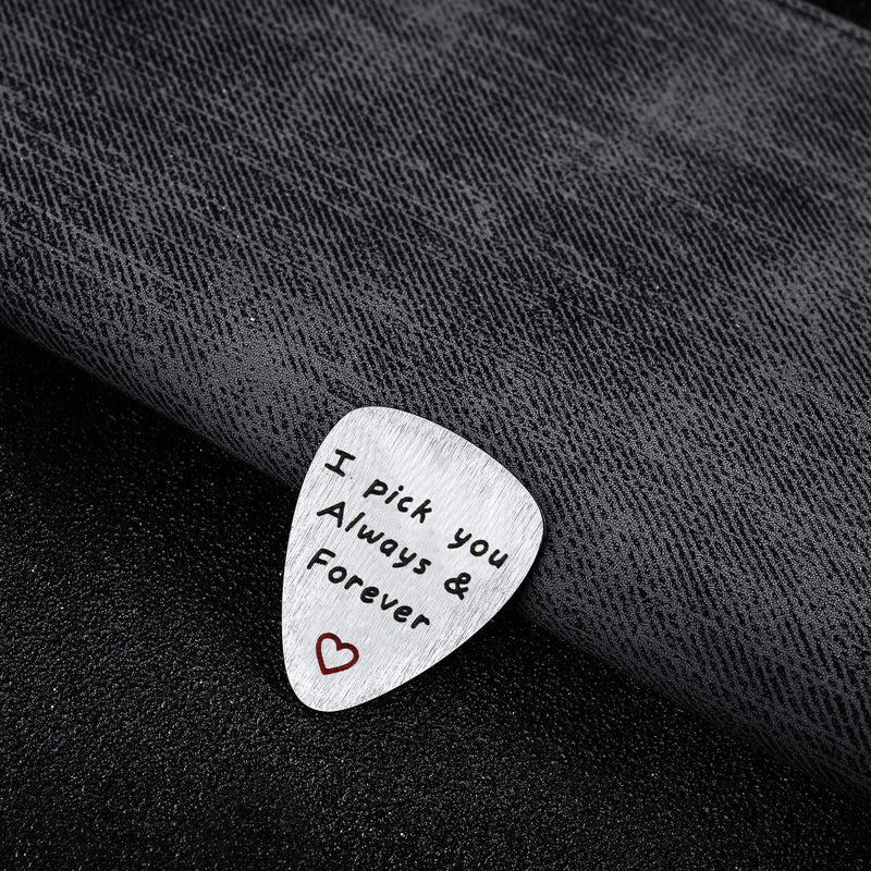 BESPMOSP I Pick You Always and Forever Guitar Pick Musical Gift Anniversary