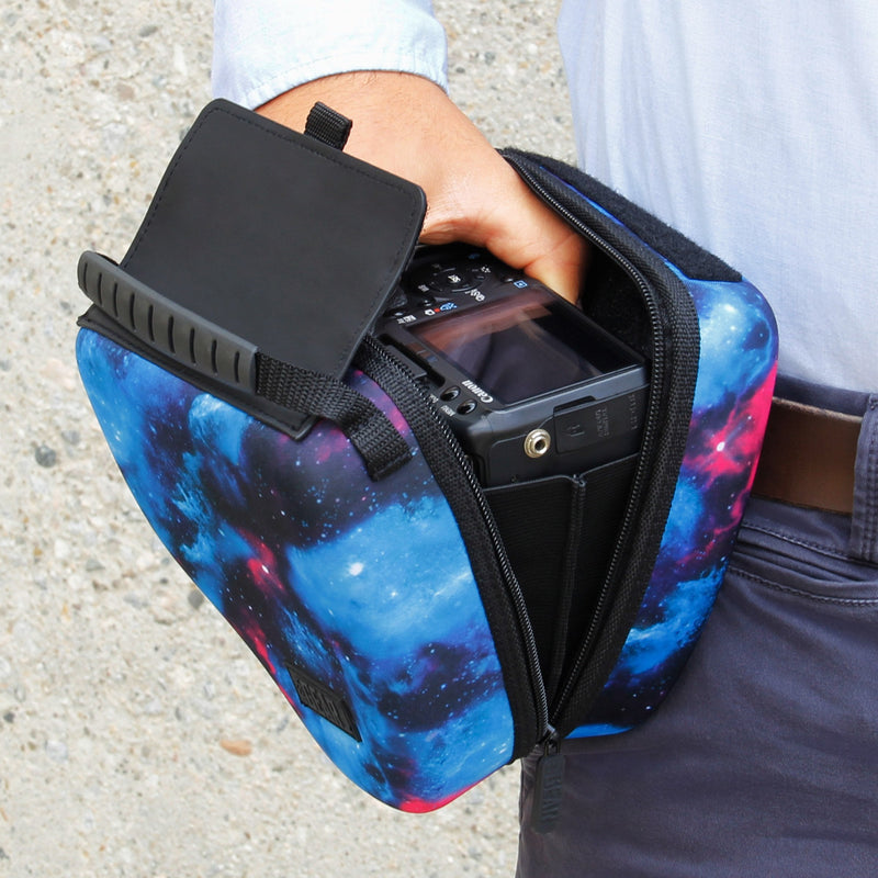 USA GEAR Hard Shell DSLR Camera Case (Galaxy) with Molded EVA Protection, Quick Access Opening, Padded Interior and Rubber Coated Handle-Compatible with Nikon, Canon, Pentax, Olympus and More Galaxy - Standard