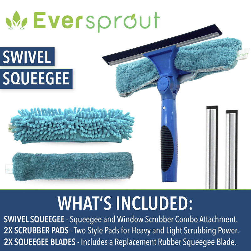 EVERSPROUT Swivel Squeegee with Extension Pole (Attachment Only - No Pole) Attachment Only - No Pole