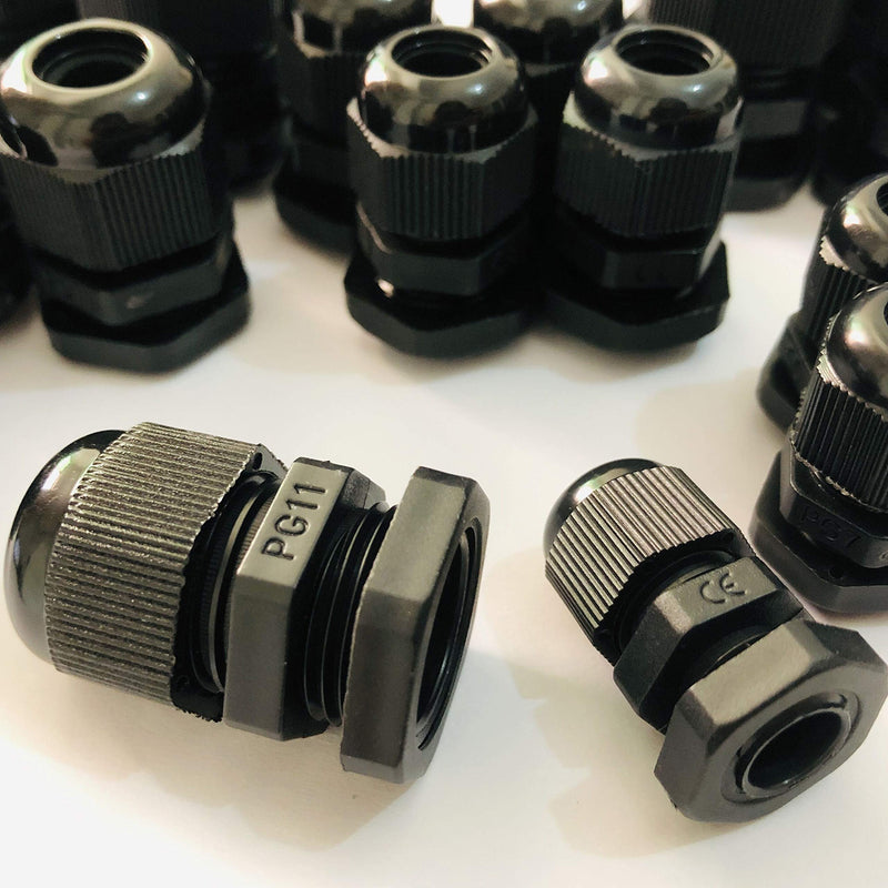 20pcs Cable Gland Waterproof Adjustable 3-13mm Cable Connectors PG7 PG9 PG11 PG13.5 PG16 Plastic Cable Gland Joints Wire Protectors