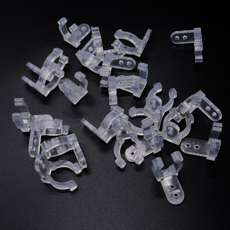 Yushulin 100 PCS 1/2 Inch LED Rope Light Clips Holder with 200 PCS screws Clear PVC Mounting Rope Light Mounting Clips