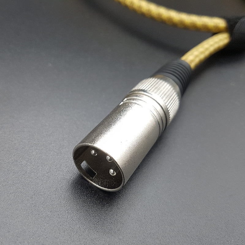 Braided Vintage Microphone Cable XLR Male to Female Mic Lead (1m) 1m