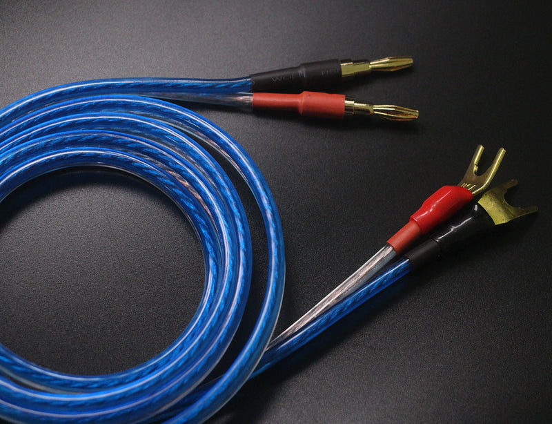 KK YB-ZB 1pair set(4 Spade Plug & 4 Banana Plug) HIFI OFC Speaker Wire, Spade Plug to Pin Type Plug 1.5M(4.92ft)/3M(9.84ft)/5M(16ft), KK YB-ZB (1.5M(4.92ft)) 1.5M(4.92ft)