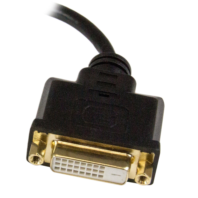 StarTech.com 8in Micro HDMI to DVI-D Adapter M/F - 8in Micro HDMI to DVI Cable - Connect a Micro HDMI phone or laptop to a DVI-D display (HDDDVIMF8IN),Black 8in - M/F