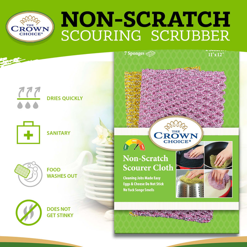 Heavy Duty Dish Scrubber Scouring Pad (24 Pcs Pack) - Scrubbers for Cleaning Dishes & Pots Pans - Non Scratch Kitchen Scrubbing Pads Pan Scrubber - Replace Sponges for Dishwashing and Scrub Sponge Value 12pk (24 Pcs)