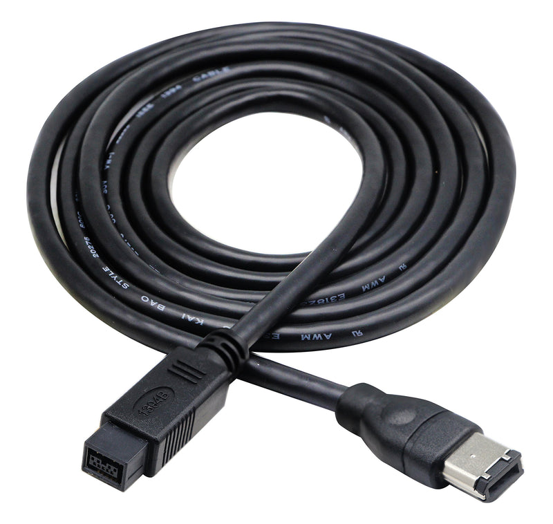 dyCGTime Firewire Premium Cable 800 IEEE 1394B 9 Pin to 9 Pin Male to Male 6 Ft Black (9 Pin to 6 Pin) 9 Pin to 6 Pin