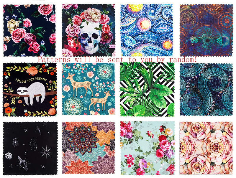Pattern Printed Soft Microfiber Cleaning Cloths 12 Pieces for Eyeglasses, Camera Kens, Cell Phones, CD, DVD, Computers, Tablets, Laptops, Telescope, LCD Screens and Other Delicate Surfaces Cleaner 12 Pieces(patterns Randomly Sent)