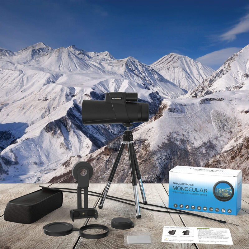 [AUSTRALIA] - Monocular Telescope 12X50 Outdoor Telescope with Smartphone Adapter for Stargazing, Birdwatching, Hunting, Dust-Proof, Waterproof HD Monocular for adults with Phone Holder and Metal Tripod By hd360pro 