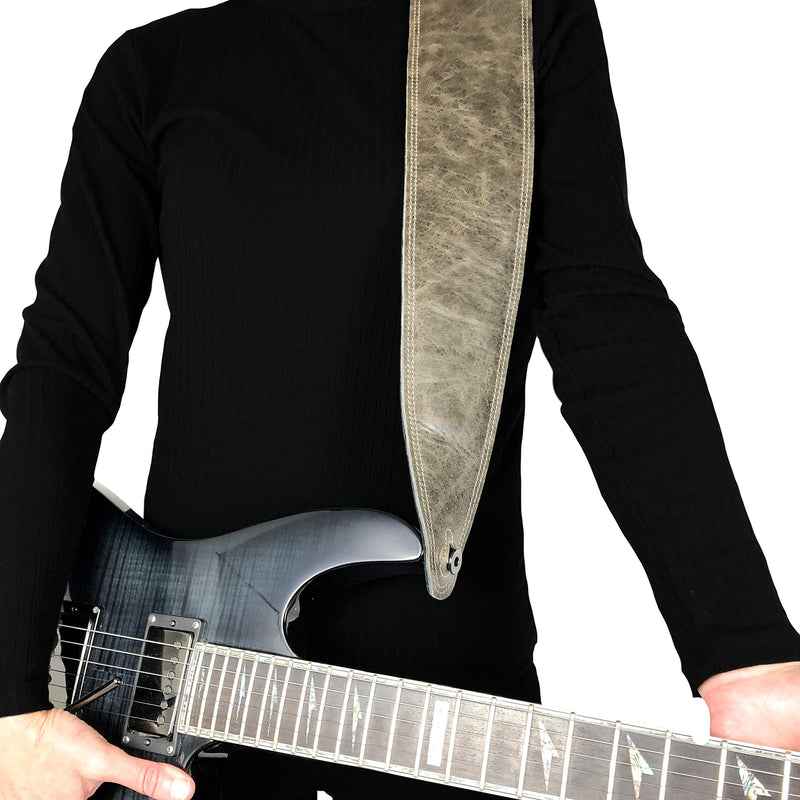 Perri’s Leathers Ltd.- Guitar Strap- Leather- Padded- Mahogany- Adjustable- for Acoustic/Bass/Electric Guitars (BM35PD-7136) Vintage Brown