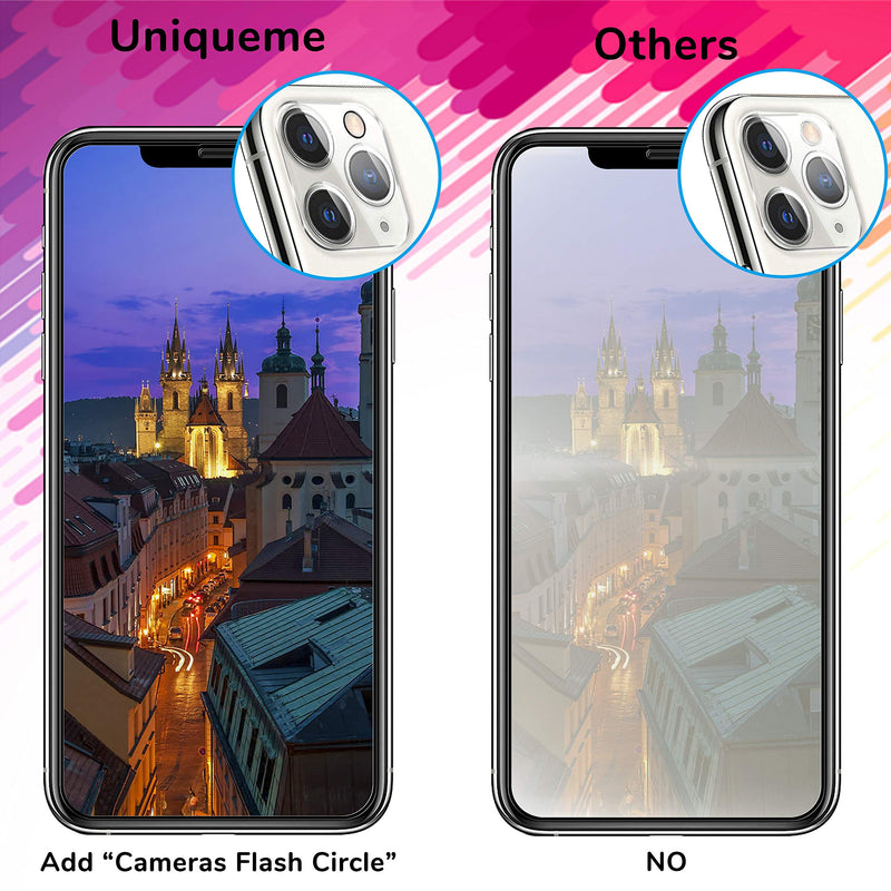 [4 Pack] UniqueMe Compatible with iPhone 11 Pro Max 6.5 - inch, 2 Pack Privacy Screen Protector Tempered Glass and 2 Pack Camera Lens Protector, Anti Spy Bubble Free Case Friendly - Precise Cutout
