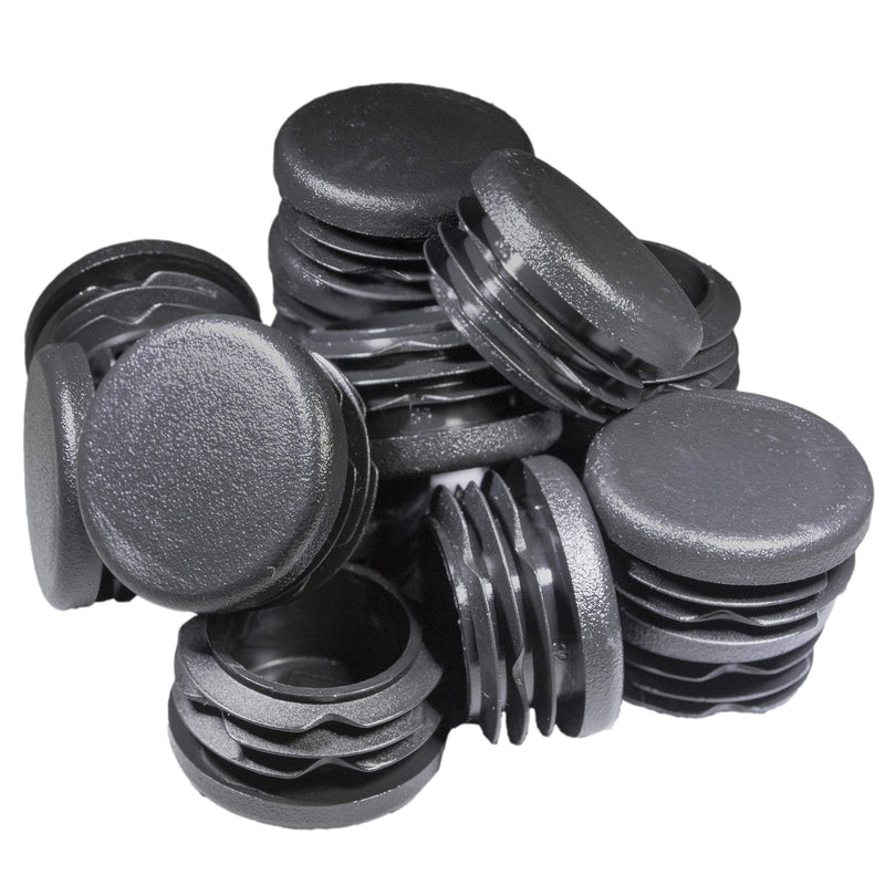 Prescott Plastics 1 1/4” (31.75 mm) Round Plastic Hole Plugs, Insert, Black End Caps for Metal Tubing, Hardware Plugs, Fences, Glide Protection from Chair Legs and Furniture - 50 Pack