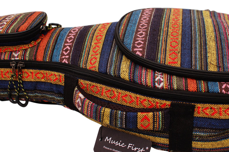 MUSIC FIRST Original Design 15mm Thick Padded Country Style A & F Style (Standard) Mandolin Gig Bag (Soft Case) Soft Mandolin Case Fits for Most of A Mandolin