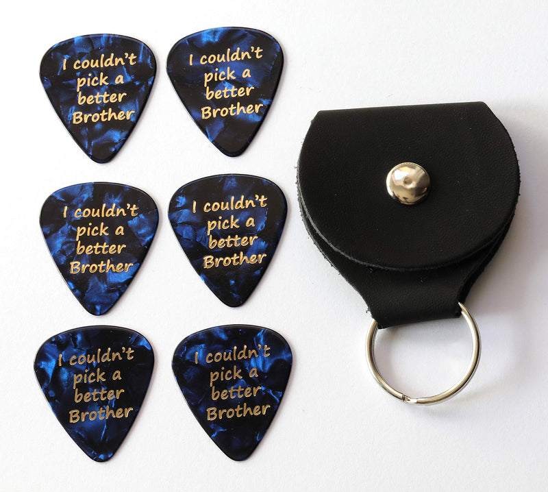 I couldn't pick a better Brother 6 Guitar Picks With Leather Plectrum Holder Keyring