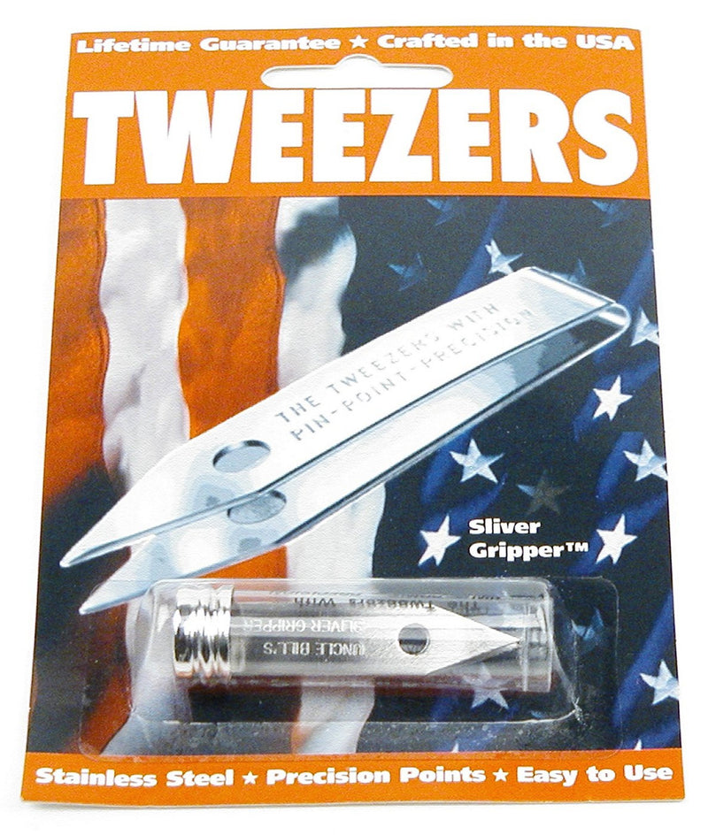 Sliver Gripper Uncle Bill’s 19074 Tweezers in a Recloseable Tube - 600