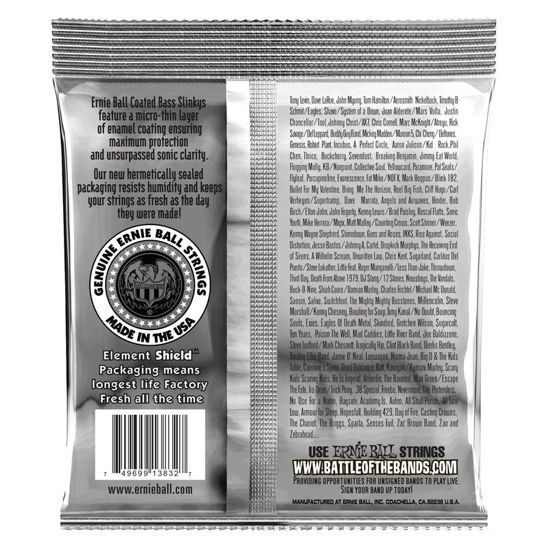 Ernie Ball 3832 Regular Slinky Coated Electric Bass Strings - 50-105 Gauge, Santa Fe 4-String