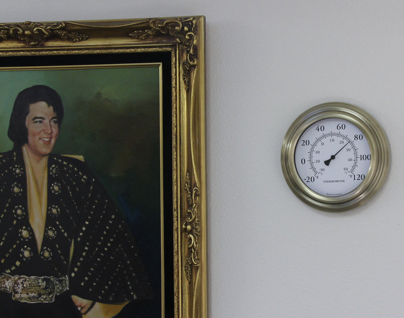[AUSTRALIA] - Bjerg Instruments 8" Antique Brass Finish Decorative Indoor/Outdoor Thermometer 