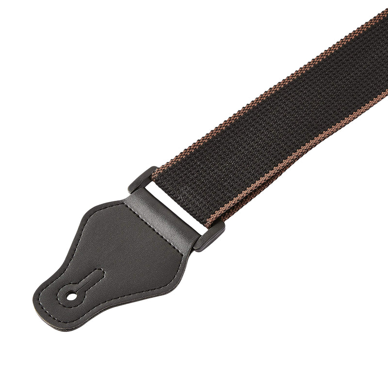 AmazonBasics Adjustable Guitar Strap For Electric/Acoustic Guitar/Bass - Includes 3 Pick Holders - Cotton Strap, Black