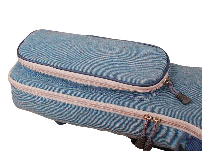 [AUSTRALIA] - MUSIC FIRST Original Design 15mm Thick Padded Vintage & Retro Jeans Cloth/Denim A & F Style (Standard) Mandolin Gig Bag (Soft Case) Soft Mandolin Case Fits for Most of A Mandolin 