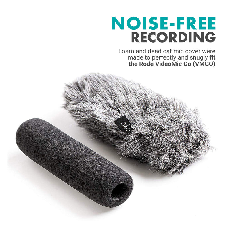 [AUSTRALIA] - Movo WS-G7 Foam and Furry Indoor, Outdoor Microphone Windscreen Combo Pack - Custom Fit for Rode VideoMic Go 