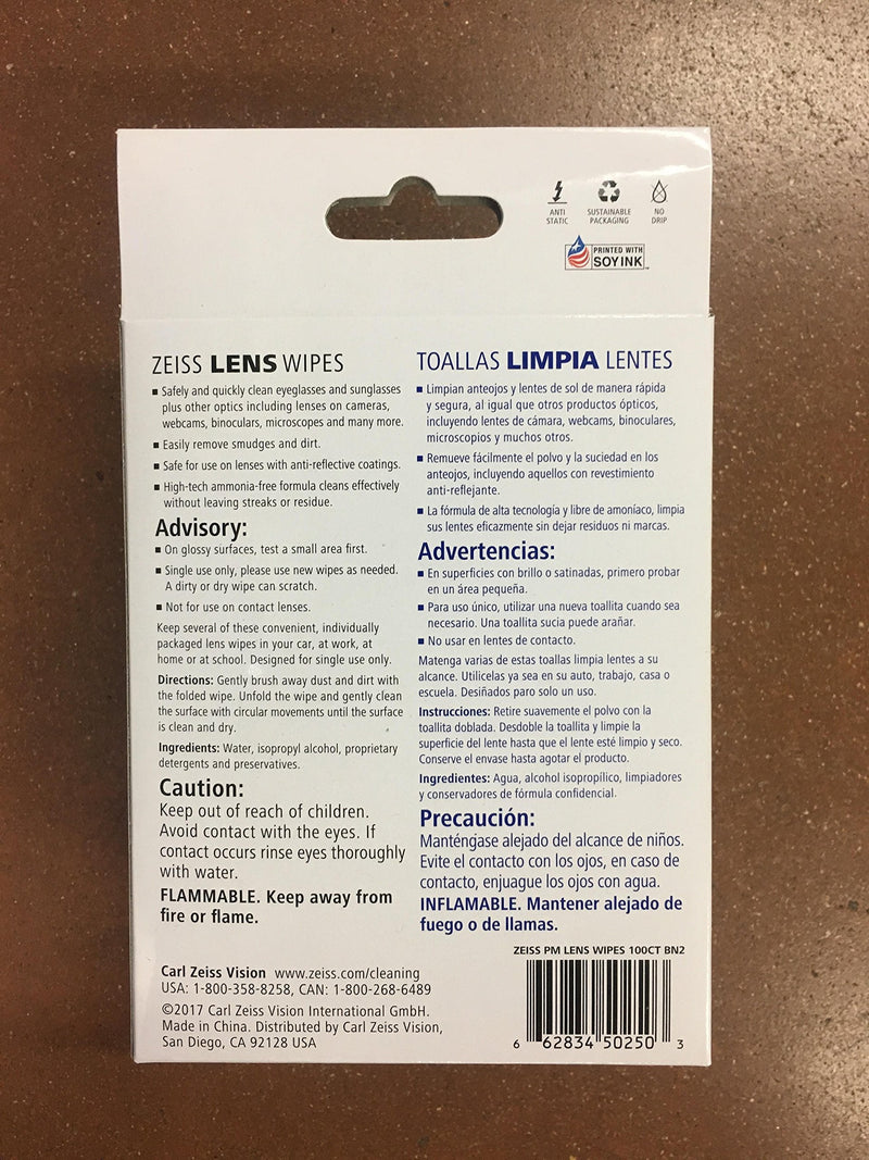ZEISS 100 LENS WIPES