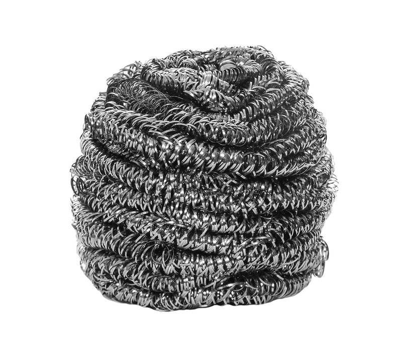 KingSeal Individually Wrapped 50 Gram Stainless Steel Scrubbers, Heavy Duty, Single Coil (1 Pack of 12 Each) 1 Pack of 12 each