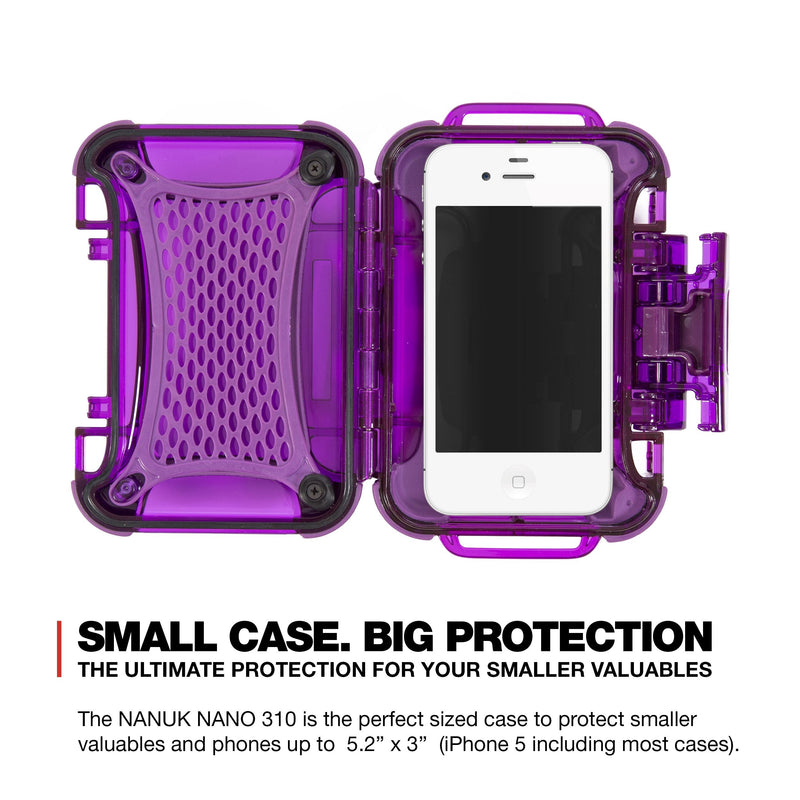 Nanuk 310-0013 Nano Series Waterproof Small Hard Case for Phones, Cameras and Electronics (Purple) Purple