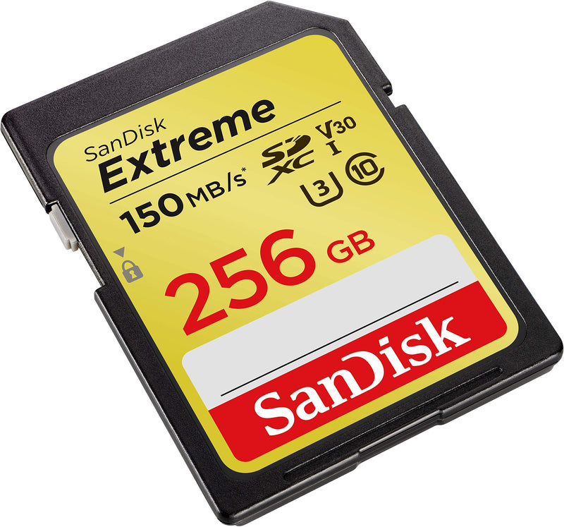 SanDisk 256GB Extreme SDXC UHS-I Card - C10, U3, V30, 4K UHD, SD Card - SDSDXV5-256G-GNCIN