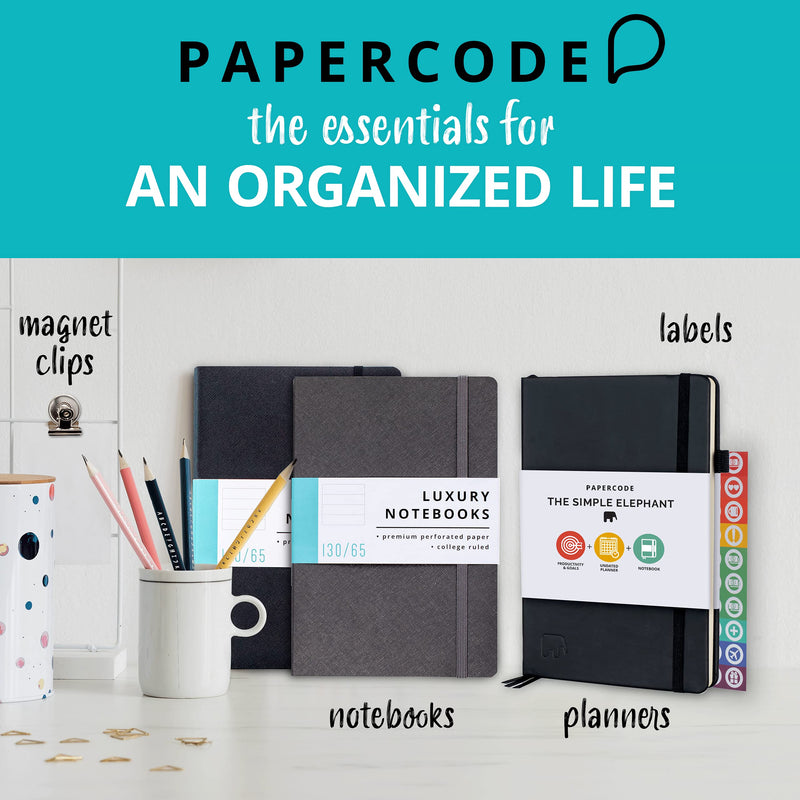 Papercode 12 Strong Scratch-Free Refrigerator Magnet Clips for Organizing & Decorating - Bonus Magnetic Notepad