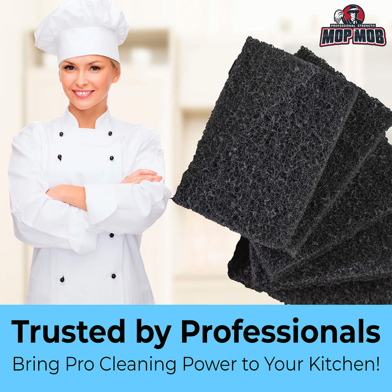 Restaurant-Grade Griddle Cleaning Pads 5 Pack. Use on Metal Grills, Cast Iron Cooktops & Stainless Steel Flat Tops. Quickly Cleans & Scours Baked-On Grease & Carbon. Heavy Duty, 4x6 Grit Scouring Pads