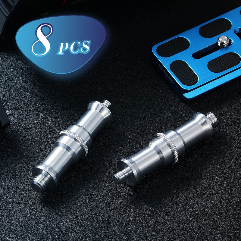 8 Pieces Standard 1/4 to 3/8 Inch Metal Male Convertor Threaded Screw Adapter Stud for Camera Tripod Studio Light Stand Wireless Flash Receiver
