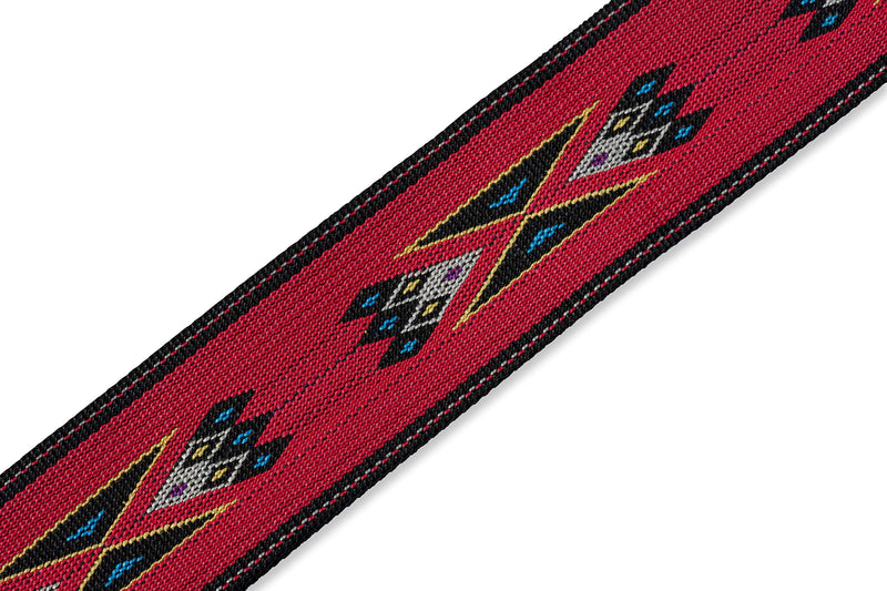 Levy's MSSN80-RED 2 inch Polypropylene Jacquard Weave Navajo Guitar Straps - Red