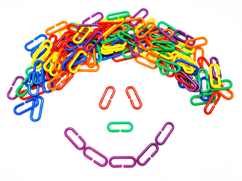 Skoolzy Linking Math Manipulatives Learning Toys - 120 Rainbow Math Links Counters with Tote & Preschool Learning Activities eBook - Kids Counting Toys Kindergarten Fine Motor Skills with Tote