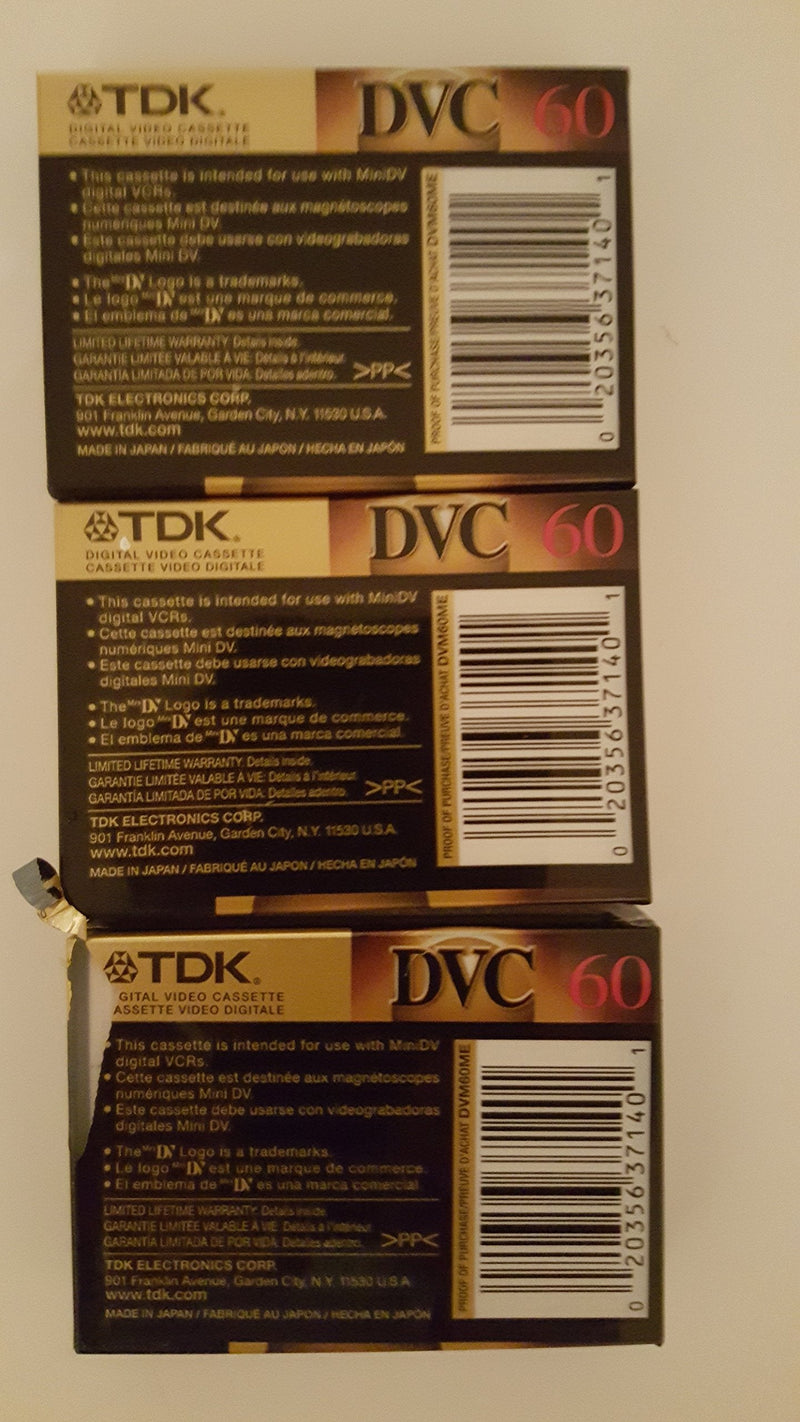 TDK Mini Digital Video Cassette (3 Pack Cassettes)