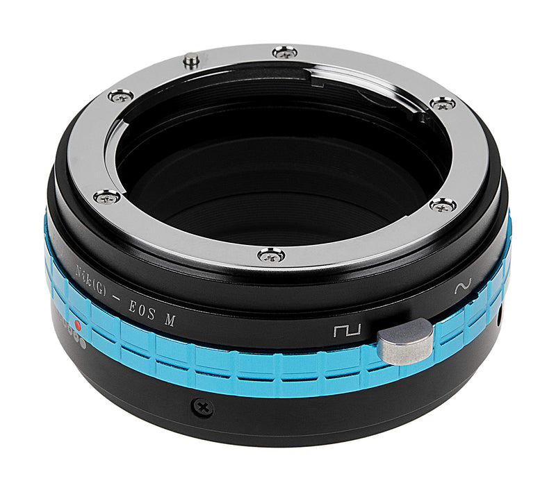 Fotodiox Pro Lens Mount Adapter with Aperture Dial - Nikon G (G and D Type) DSLR Lens to Canon EF-M Camera Body Adapter, fits EOS M Digital Mirrorless Camera Nikon F G-Type