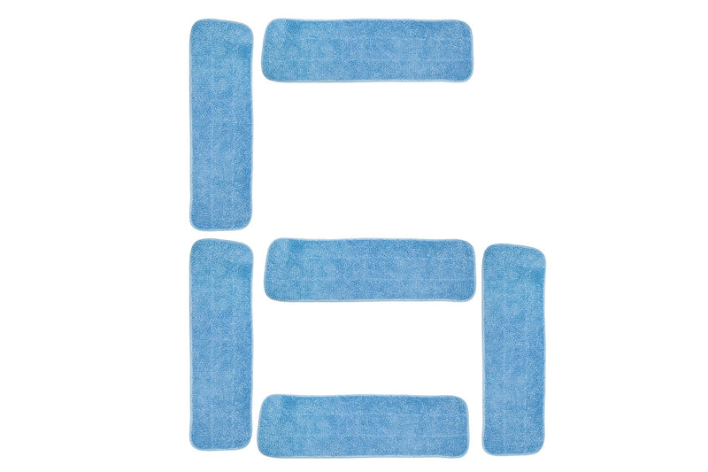 LTWHOME 18" Microfiber Commercial Mop Refill Pads in Blue Fit for Wet or Dry Floor Cleaning (Pack of 6) 1